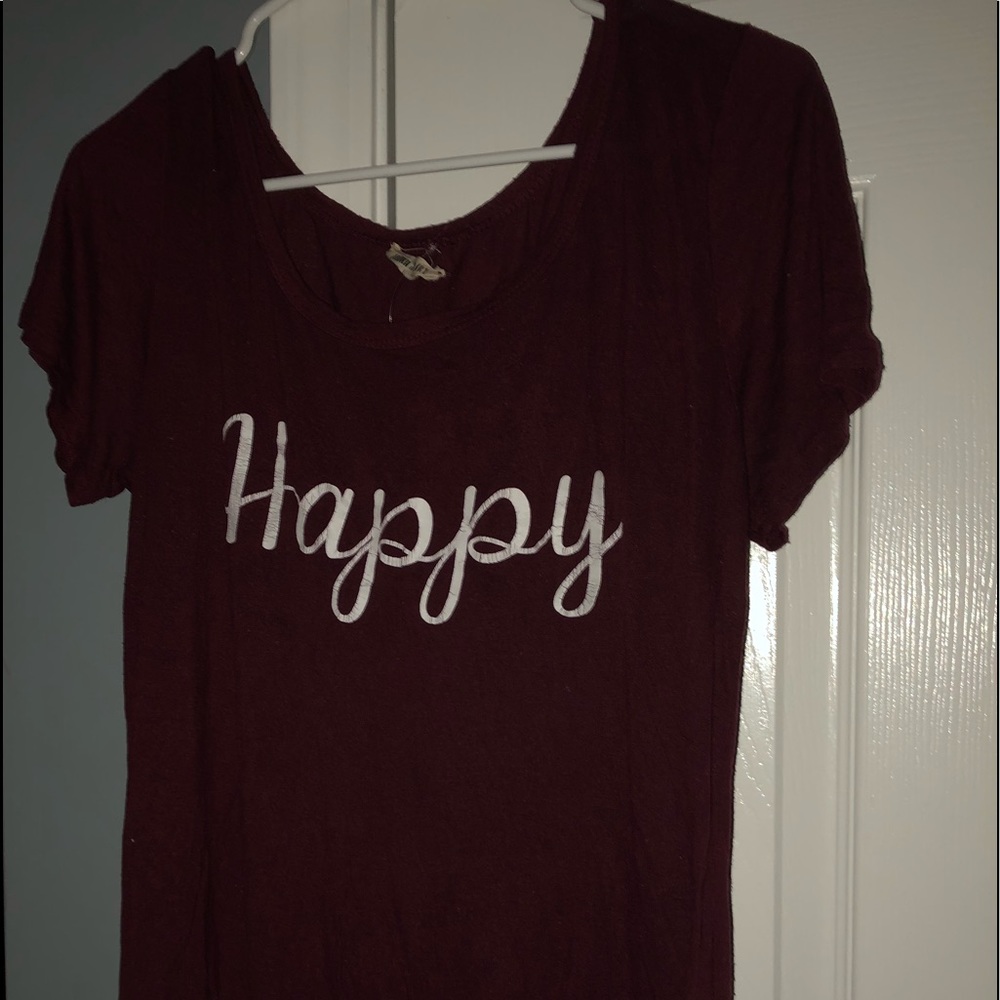 ‘Happy’ shirt with motivational quote on the back